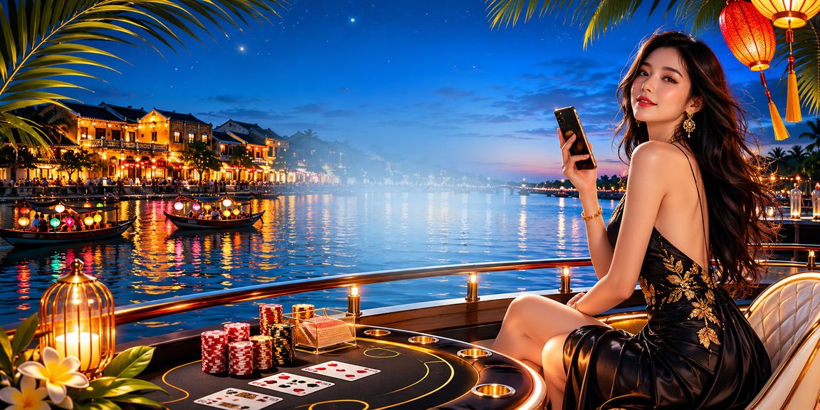 Bàn baccarat lung linh ánh đèn lồng Hội An